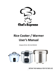 Rice Cooker / Warmer User`s Manual
