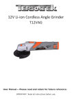 Manual - T12VAG - 12V Li-ion Cordless Angle Grinder
