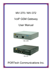 MV-370 / MV-372 VoIP GSM Gateway User Manual