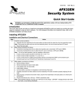 APX32EN Security System Quick Start Guide