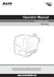 Operator Manual - SATO - The Leader In Barcode Printing