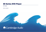 Cambridge Audio DVD89 User Guide Manual