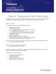 TRANSAS Class B Transponder Quick Start Guide