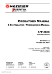 Notifier - AFP-2800 Installation, Programming & User Manual