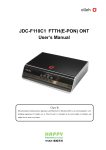 JDC-F110C1 FTTH(E-PON) ONT User`s Manual