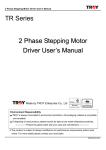 TR Series 2 Phase Stepping Motor Driver User`s Manual