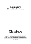 CLSLH60SS/W 60 cm Standard Hood