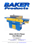 Baker AN-912 Planer User Manual