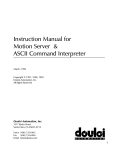 Instruction Manual for Motion Server and Ascii Command Interpreter