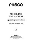 Model 1700 Fog Machine - Operations Manual