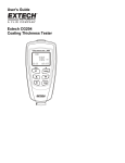 User`s Guide Extech CG204 Coating Thickness Tester