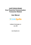 UART/RS232/RS485 Over Powerline Communication Transceiver