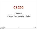 Lecture 02 Structured Word Processing — Styles