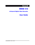 HRHD410 DVR User Guide - Honeywell Video Systems