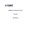 IEEE802.11g Wireless PCI Card WL-8310 User Manual