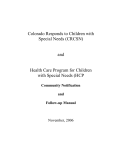 Colorado Responds to Children with Special Needs (CRCSN) and