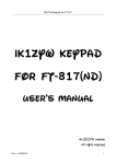 IK1ZYW KEYPAD for FT-817(ND) User`s Manual