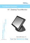 19” Desktop TouchMonitor TouchMonitor Datasheet