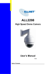 ALL2298 High Speed Dome Camera User`s Manual
