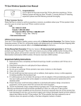 TV Ears Wireless Speaker User Manual Important Safety Instructions