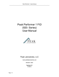 Peak Performer 1 FID (920- Series) User Manual