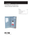O & M Manual for the EGS Service Entrance Automatic