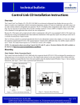technical bulletin Control Link CD Installation Instructions
