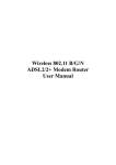 Wireless 802.11 B/G/N ADSL2/2+ Modem Router User Manual