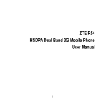 ZTE R54 HSDPA Dual Band 3G Mobile Phone User Manual