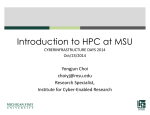 Introduction to HPC at MSU - Vice President for Research and