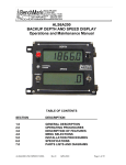 ALS6A200 Backup Depth and Speed Display Panel User Manual