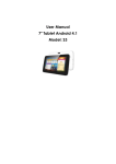 User Manual 7" Tablet Android 4.1 Model: S3