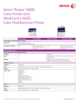 WorkCentre 6400 Detailed Specifications