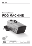 Owner`s Manual • SD-300 • Fog Machine