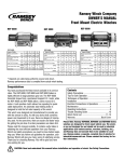 Ramsey Winch Company OWNER`S MANUAL Front Mount Electric