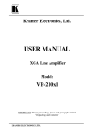 Kramer Electronics, Ltd. USER MANUAL XGA Line Amplifier - AV-iQ