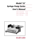 Model `22` Syringe Pump Series User`s Manual