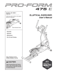 ELLIPTICAL EXERCISER User`s Manual