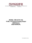 USB-AO16-16A User Manual - ACCES I/O Products, Inc.