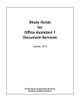 Study Guide for Office Assistant 1 Document Services