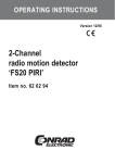 2-Channel radio motion detector `FS20 PIRI`