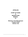 APHELION START-UP GUIDE & INSTRUCTION MANUAL for