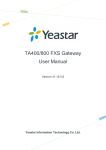 TA400/800 FXS Gateway User Manual