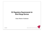 EU Regulatory Requirements for Short Range Devices