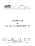 USER MANUAL for KMS–820 DATA ACQUISITION UNIT