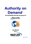 The Authorization Security Component of User Manual - Raz-Lee