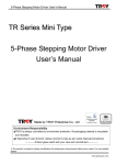 TR Series Mini Type 5-Phase Stepping Motor Driver User`s Manual
