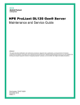 HP ProLiant DL120 Gen9 Server Maintenance and Service Guide