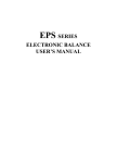 EPS SERIES ELECTRONIC BALANCE USER`S MANUAL