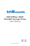 KDS EZFlow 2030 Portable Syringe Pump User`s Manual
